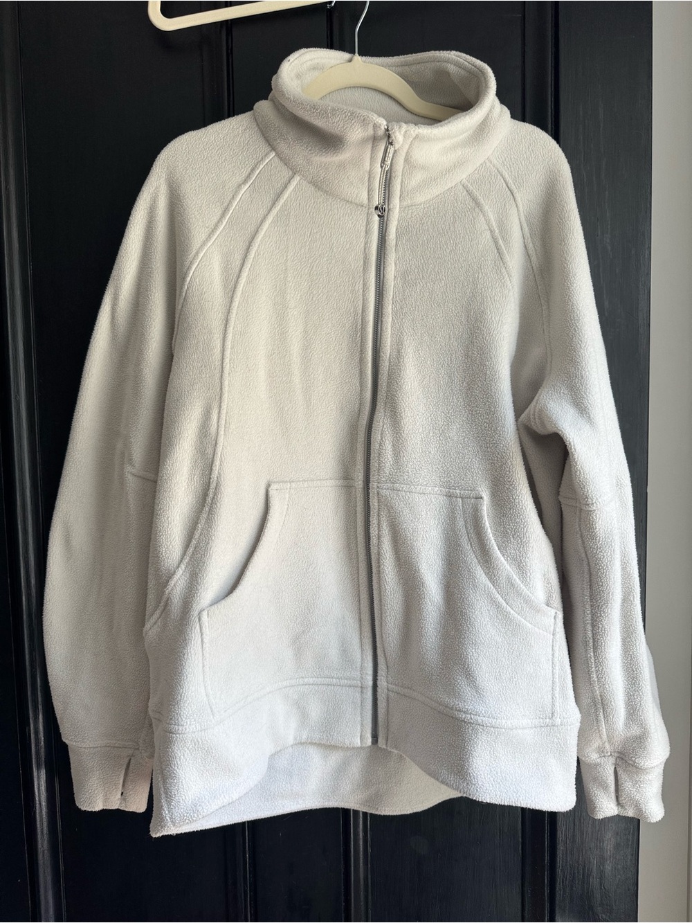 Lululemon Scuba Tumbled Fleece Funnel Neck Full Zip Jacket Cream M/L